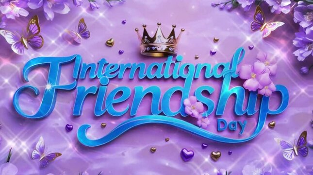 International Friendship Day motion background. Generative AI.