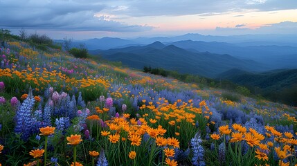 Mountains - wildflowers - inspired by the sights of western North Carolina 
