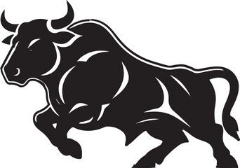 A strong and bold Bull silhouette Illustration vector .