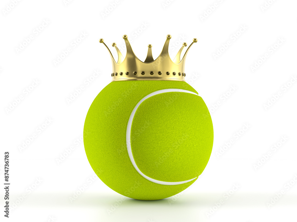 Wall mural tennis ball with crown