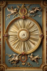 Obraz premium Ornate Baroque Barocco Marble Ceiling Design with Intricate Non-Linear Accents Depicting Classic Elegance and Architectural Beauty