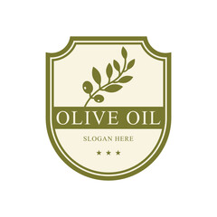 olive oil logo design label badge template