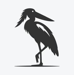 Fototapeta premium Majestic Shoebill Silhouette, Capturing the Grace of Nature's Stork
