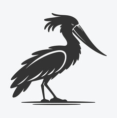 Fototapeta premium Majestic Shoebill Silhouette, Capturing the Grace of Nature's Stork