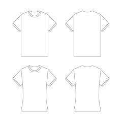 T-Shirt Male and Female Icon Vector 