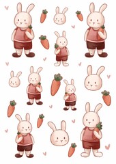 cute bunny with carrot.  pattern