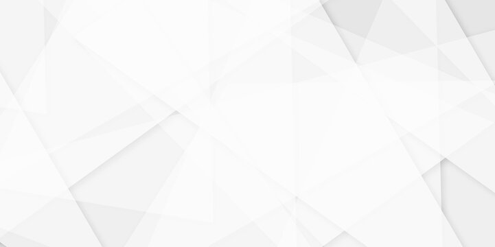 White and grey triangle lines and technology modern background. Abstract geometric smooth triangle shape with soft shadow background, template and banner design. Vector illustration.