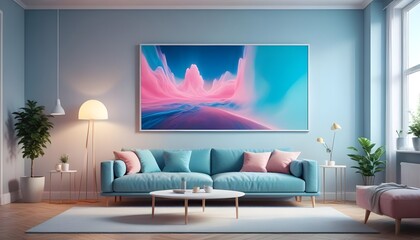 Modern interior background, living room, Scandinavian style