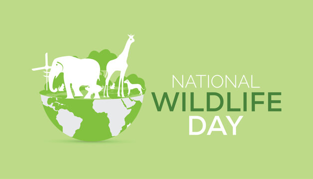 National Wildlife Day is observed every year on September. banner design template Vector illustration background design.