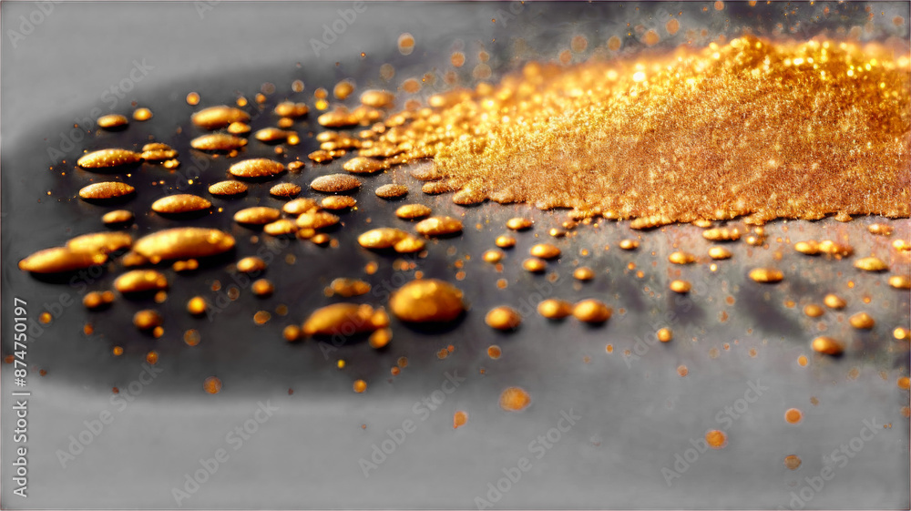 Poster gold sparkle and glitter dust effect isolated on a transparent background