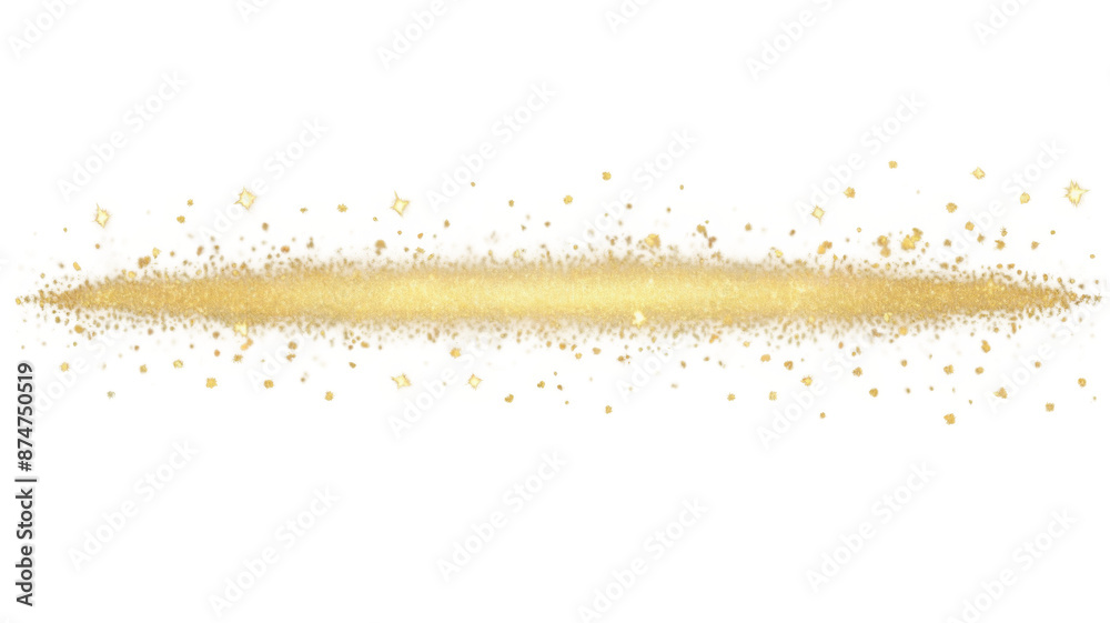 Poster gold sparkle and glitter dust effect isolated on a transparent background