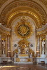 Obraz premium Ornate Baroque Barocco Marble Ceiling Design with Intricate Non-Linear Accents Depicting Classic Elegance and Architectural Beauty
