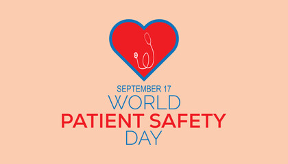 world patient safety day is observed every year on September. banner design template Vector illustration background design.