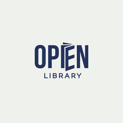 Open book lettering logo