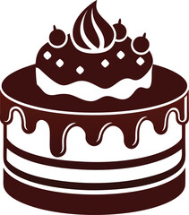 Chocolate cake vector illustration