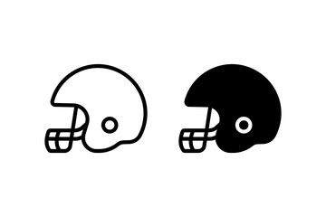 American football helmet icon isolated on white background.
