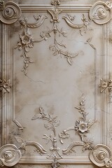 Obraz premium Ornate Baroque Barocco Marble Ceiling Design with Intricate Non-Linear Accents Depicting Classic Elegance and Architectural Beauty
