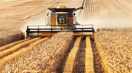 Autonomous Combine Harvester Efficiently Working in Wheat Field for Smart Agriculture