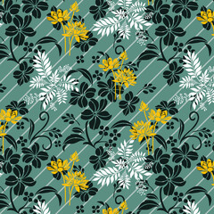 
digital printing textile pattern wallpaper colorful flower with watercolor background-illustration 