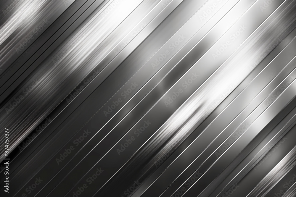 Poster Diagonal metallic lines create an abstract pattern against a gray background, conceptualizing a modern design aesthetic. Generative AI