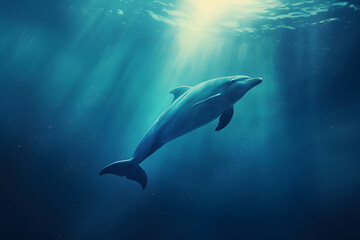 Fototapeta premium dolphin swimming in the ocean