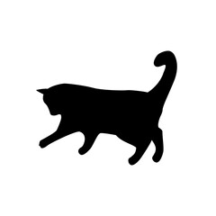 Cat playing silhouette, cat sitting vector, cat standing black 