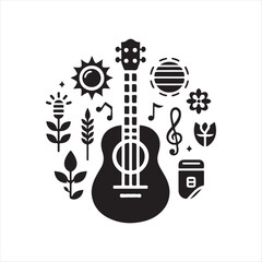 Guitar Vector Art Illustration