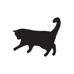 Cat playing silhouette, cat sitting vector, cat standing black 