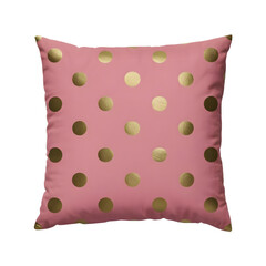 Pillow Transparent Background PNG - 3D Pillow, Canvas pink with gold polka dots