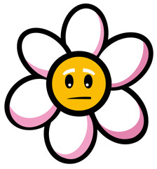 Y2K smile flower stickers. Patch. Funny emoticon groovy blossom patche. Cool Y2K Sticker Vector Pack. Trendy Groovy Patche. Pop Art Smile Emoji Label.Vaporwave 2000s Graphics.