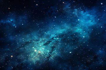 Obraz premium A mysterious abstract illustration featuring a gradient of midnight blues to black, speckled with white to suggest a starry night