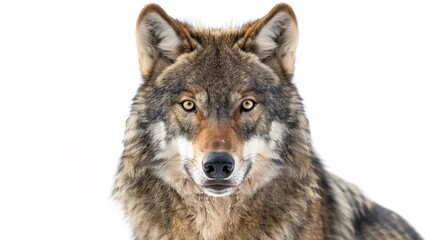 Fototapeta premium A wolf is staring at the camera with its mouth open