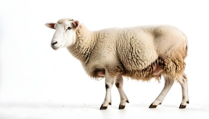 Obraz premium sheep on a white background, sheep animal photography