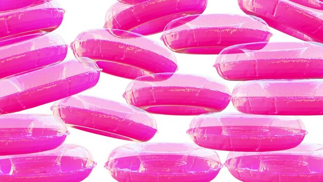 Pink Pool Tube 3D Animation with Transparent Background