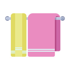 Two Flat towel illustration, bathroom stuff