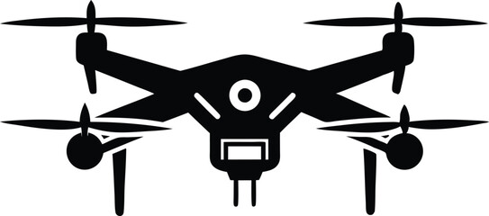 Drone silhouette vector, drone camera icon silhouette vector illustration