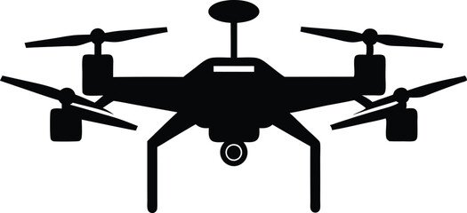 Drone silhouette vector, drone camera icon silhouette vector illustration