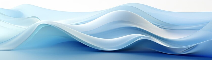 Obraz premium A peaceful abstract background illustration with gentle waves of pale blues and whites, simulating soft ocean waves