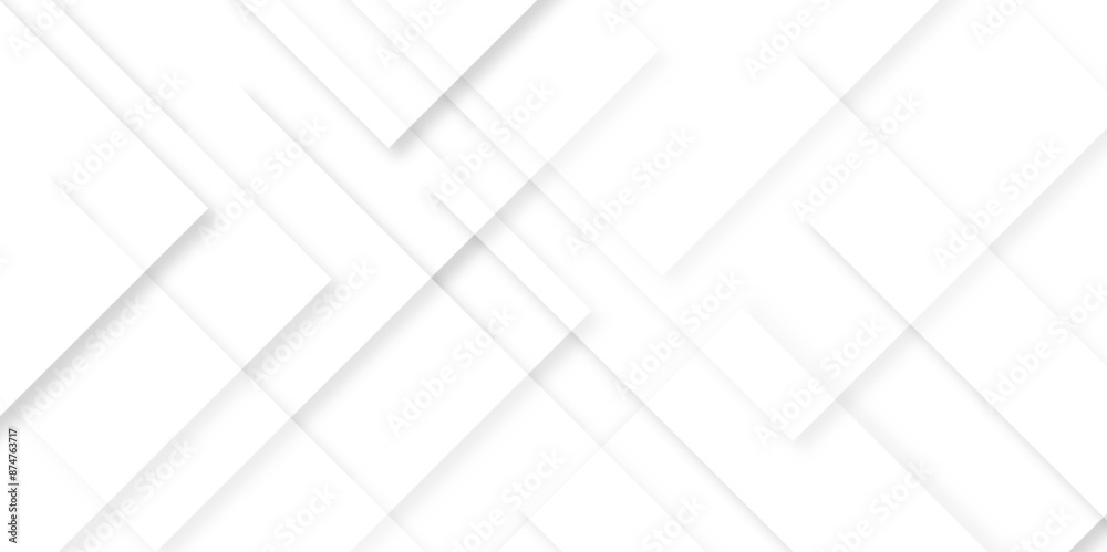 Aufkleber Abstract white background with diamond and triangle shapes layered in modern abstract pattern design.Grey white abstract square background geometry shine and layer element vector for presentation.