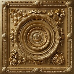 Obraz premium Ornate Baroque Barocco Marble Ceiling Design with Intricate Non-Linear Accents Depicting Classic Elegance and Architectural Beauty