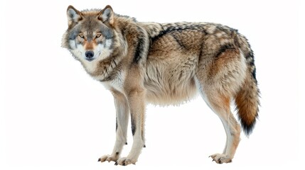 Obraz premium A wolf is standing on a white background