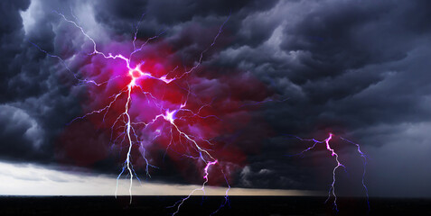 Rain clouds and black sky textured background. Danger storm cloud, Black cloud and thunder storm,...