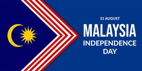 Naklejka premium malaysia independence day horizontal banner illustration