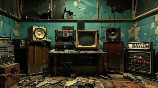 Haunted Radio Station: Eerie Silence and Ghostly Broadcast Amidst Broken Equipment