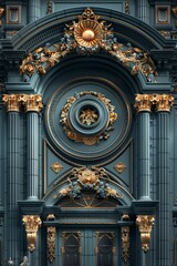 Ornate Baroque Barocco Marble Ceiling Design with Intricate Non-Linear Accents Depicting Classic Elegance and Architectural Beauty