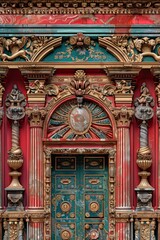 Fototapeta premium Ornate Baroque Barocco Marble Ceiling Design with Intricate Non-Linear Accents Depicting Classic Elegance and Architectural Beauty