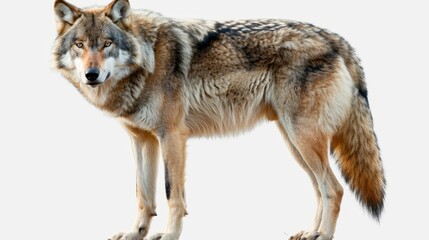Obraz premium A large wolf standing on a white background
