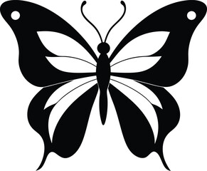 decorative butterfly illustration black and white