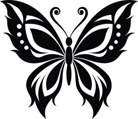 decorative butterfly illustration black and white