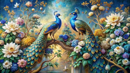 Vibrant Blue And Gold Abstract